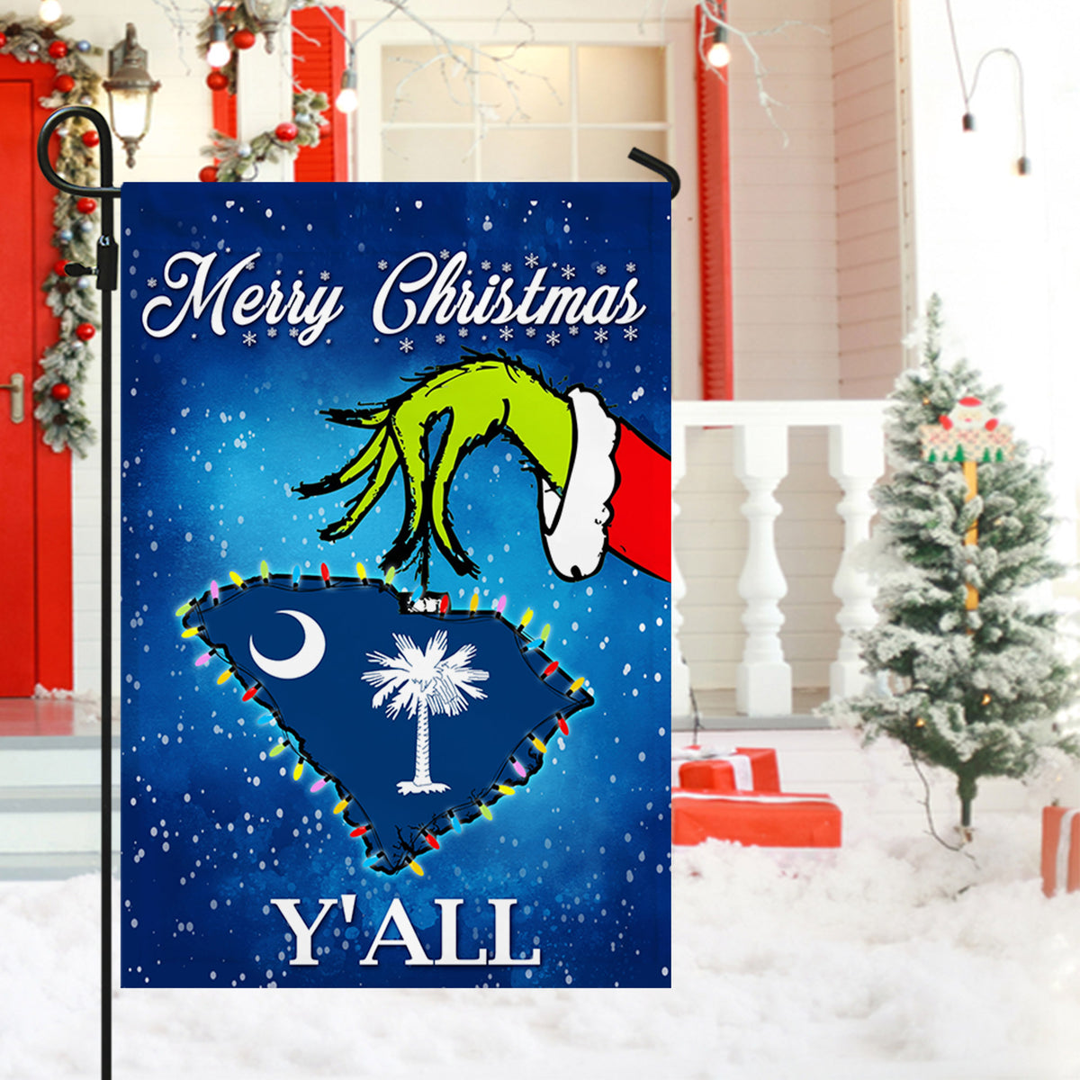 South Carolina Merry Christmas Y'all Flag