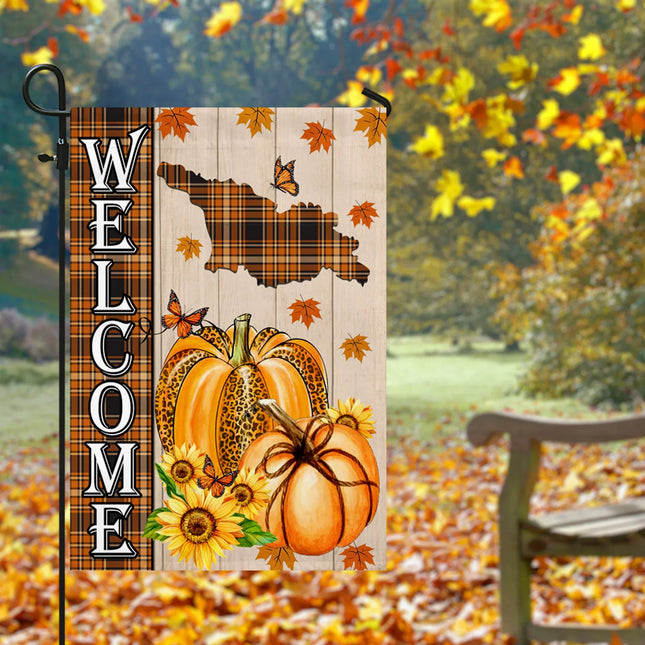 Georgia State Fall Flag - Fall Autumn Welcome Gift - Charming Present