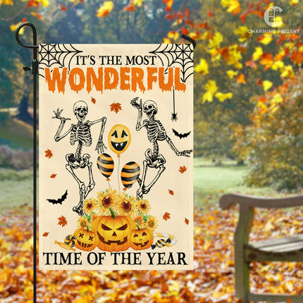 It's The Most Wonderful Time Of The Year Flag - Halloween Welcome Gift Version 3 - Charming Present