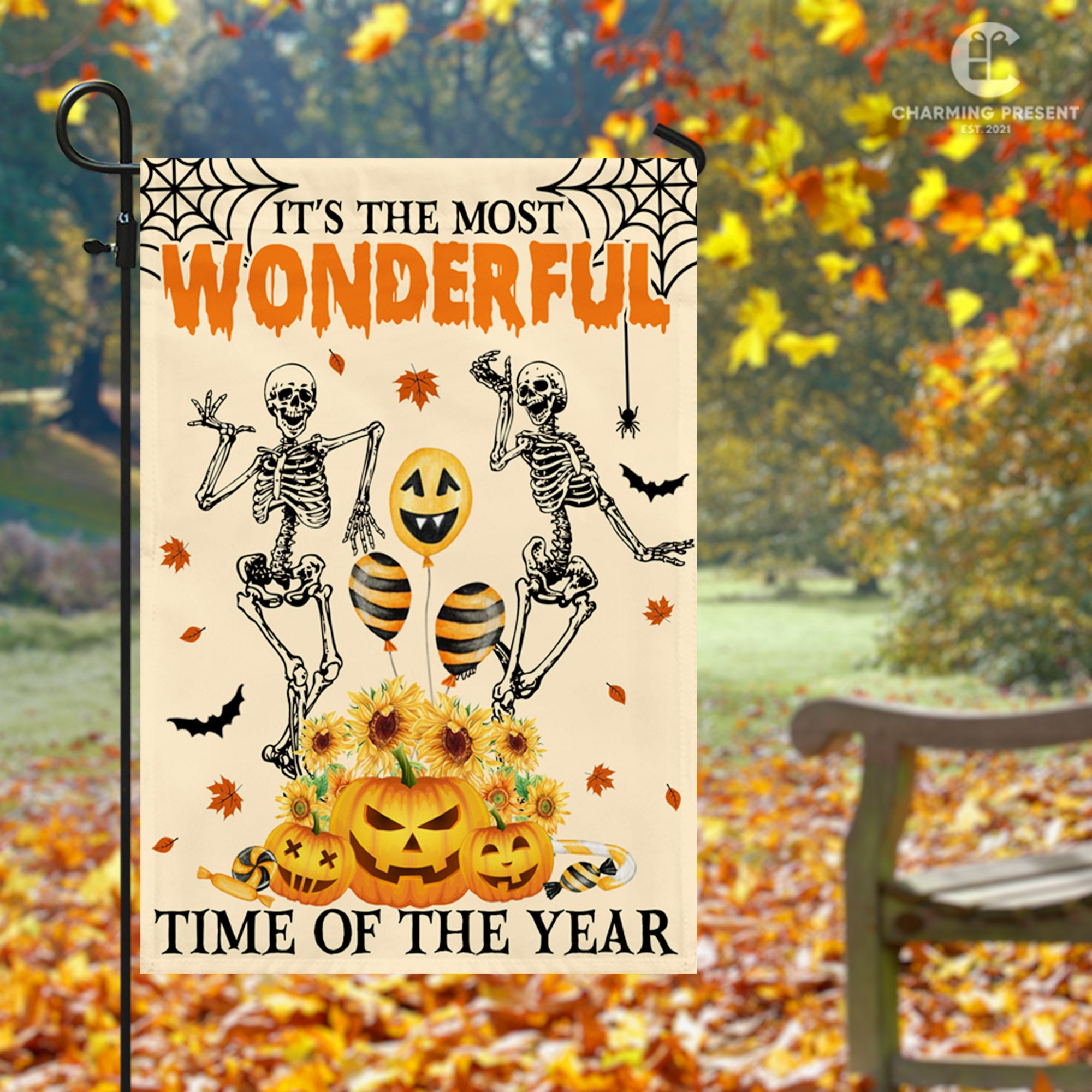It's The Most Wonderful Time Of The Year Flag - Halloween Welcome Gift Version 3