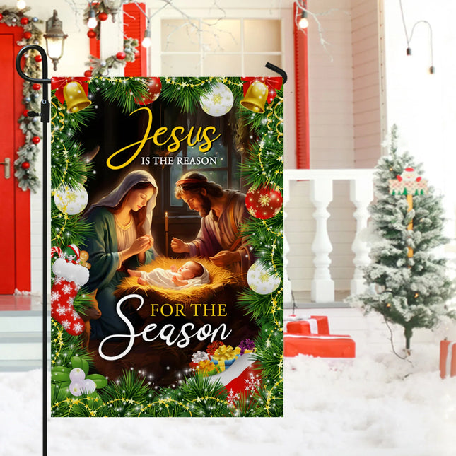 Jesus Is The Reason For The Season Flag - Merry Christmas Decoration - Charming Present