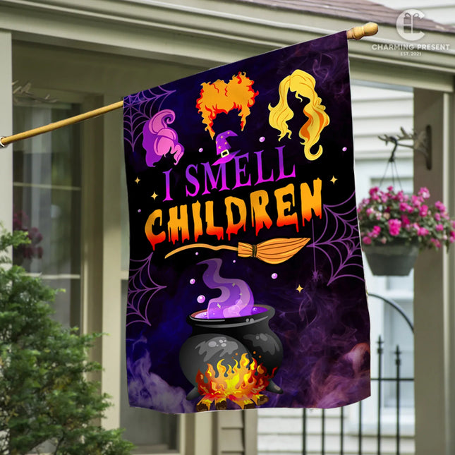 Three Witches Halloween I Smell Children Flag - Halloween Welcome Gift - Charming Present