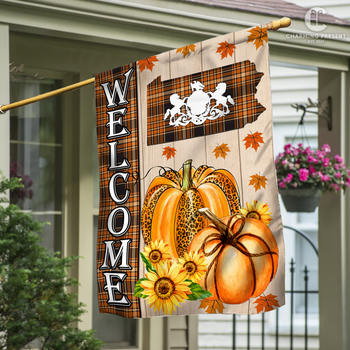 Pennsylvania State Fall Flag - Fall Autumn Welcome Gift