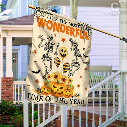 It's The Most Wonderful Time Of The Year Flag - Halloween Welcome Gift Version 3 - Charming Present