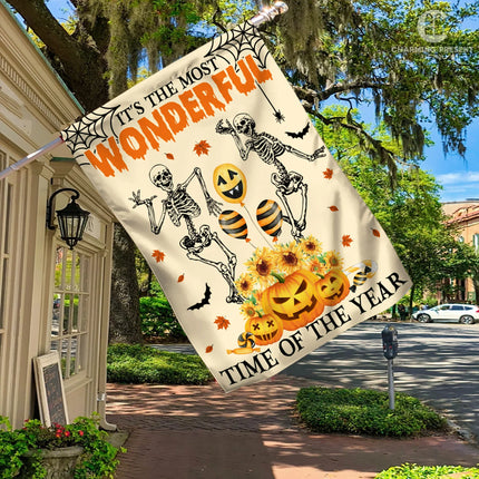 It's The Most Wonderful Time Of The Year Flag - Halloween Welcome Gift Version 3 - Charming Present