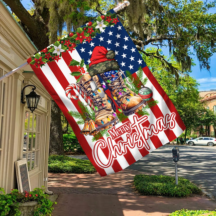 Military Christmas Veteran Boots Flag - Charming Present