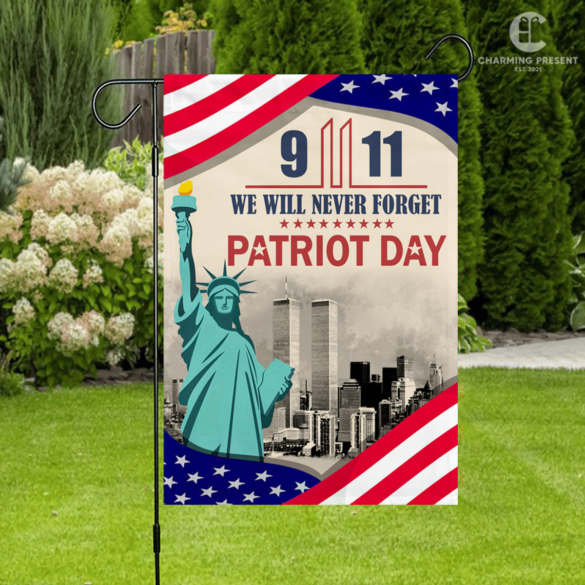 We Will Never Forget 9-11 Flag - Patriot Day House Flag