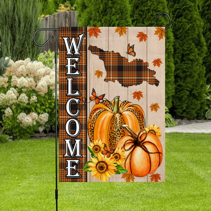 Georgia State Fall Flag - Fall Autumn Welcome Gift - Charming Present