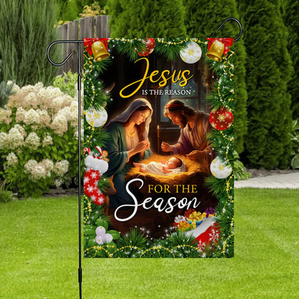Jesus Is The Reason For The Season Flag - Merry Christmas Decoration - Charming Present