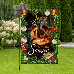 Jesus Is The Reason For The Season Flag - Merry Christmas Decoration