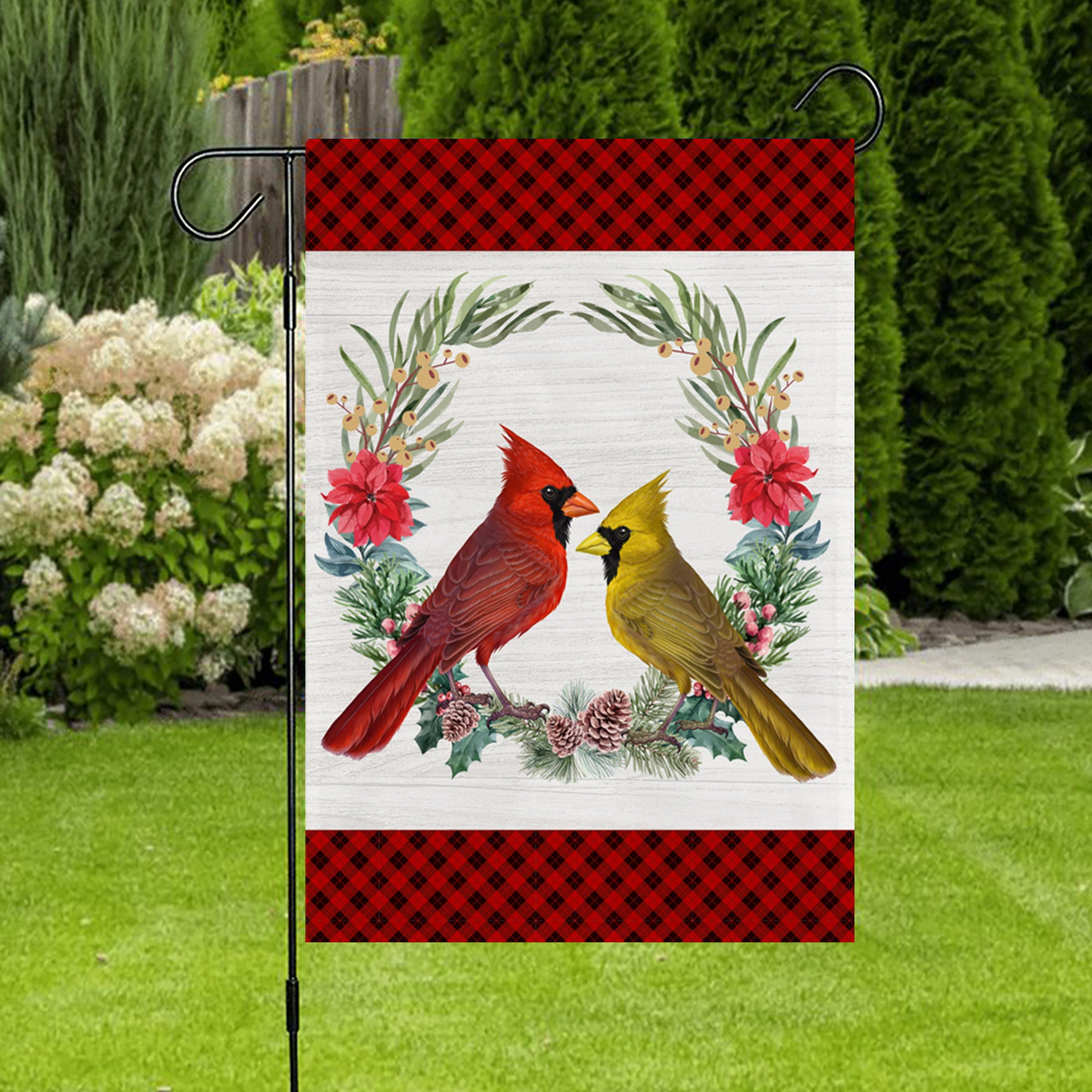 Cardinal Birds Memorial Flag