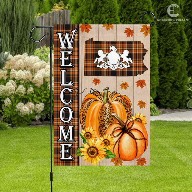 Pennsylvania State Fall Flag - Fall Autumn Welcome Gift - Charming Present