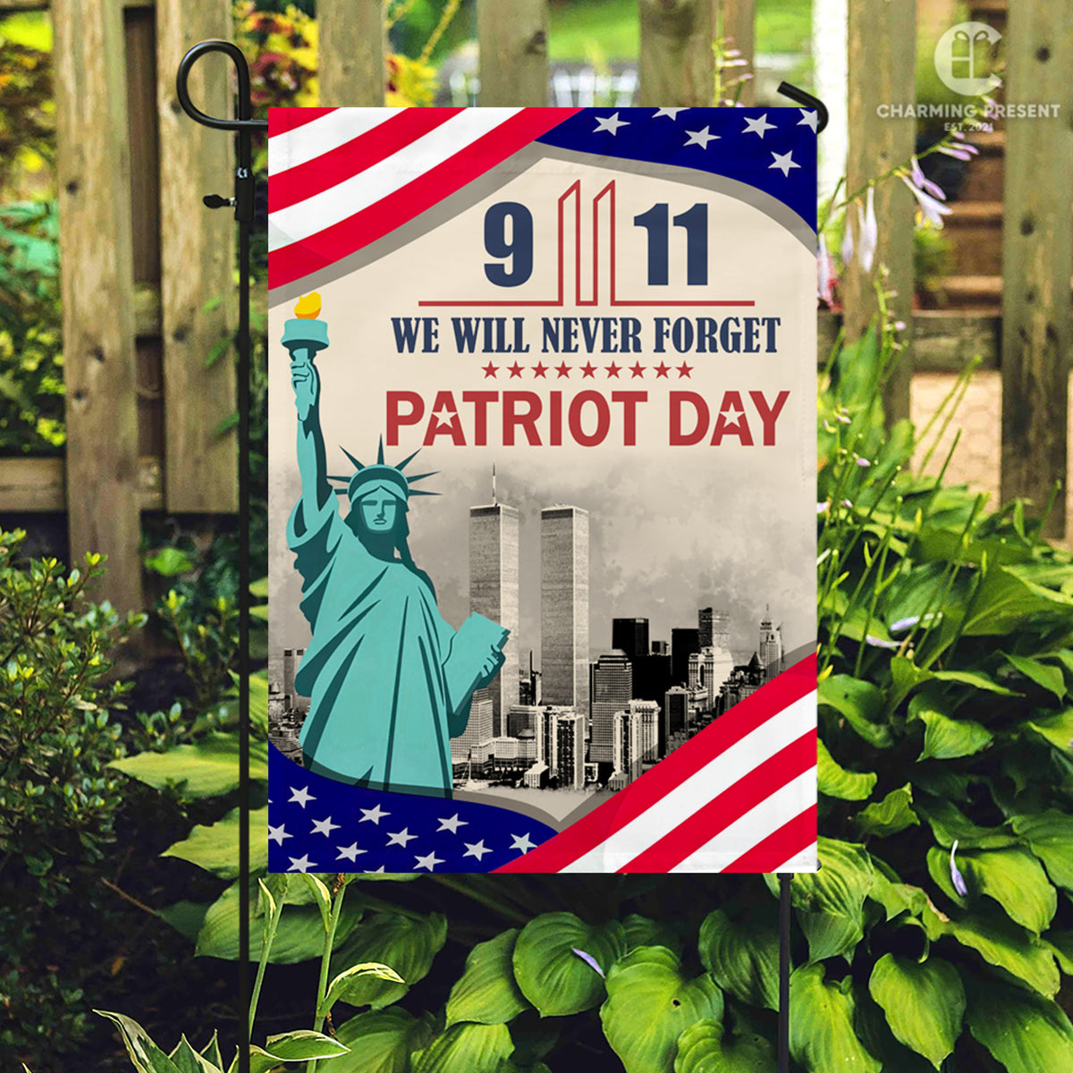 We Will Never Forget 9-11 Flag - Patriot Day House Flag