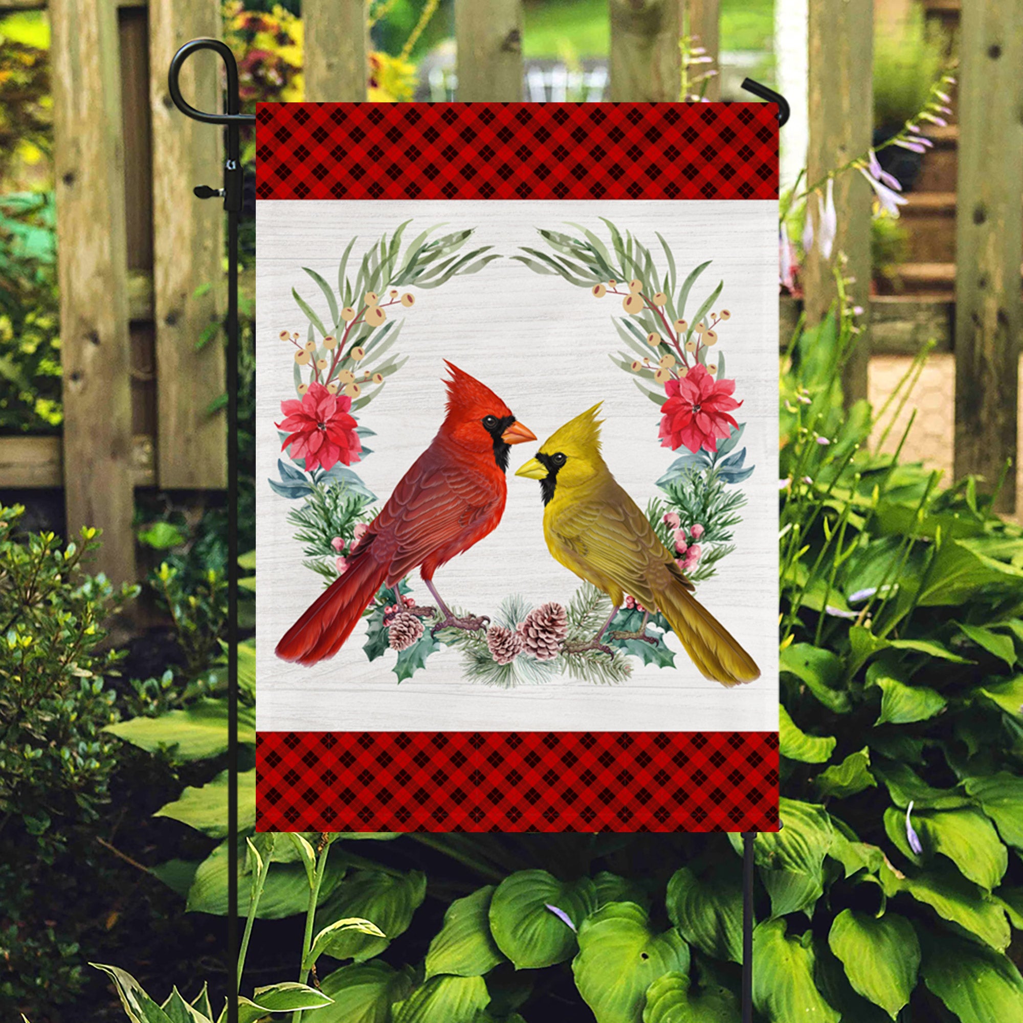 Cardinal Birds Memorial Flag