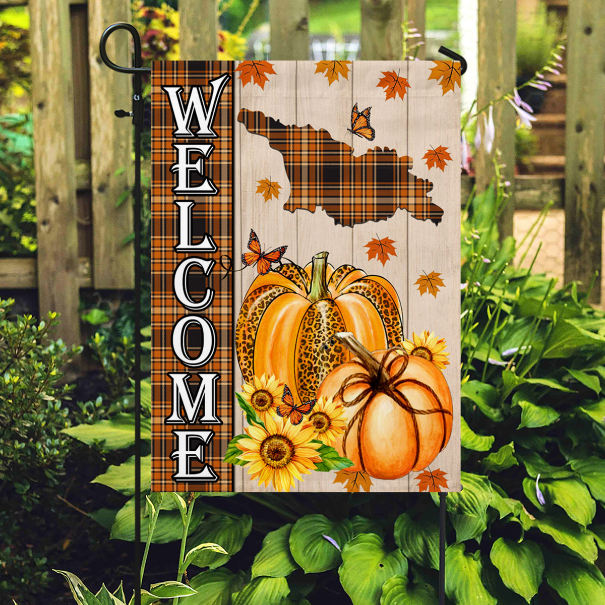 Georgia State Fall Flag - Fall Autumn Welcome Gift