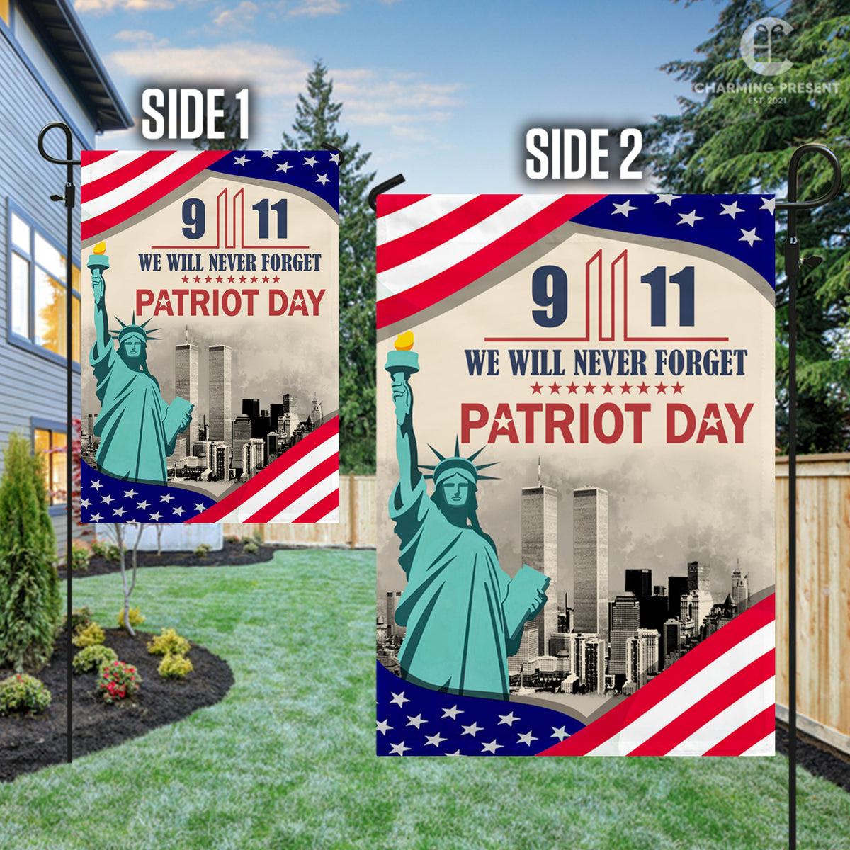 We Will Never Forget 9-11 Flag - Patriot Day House Flag