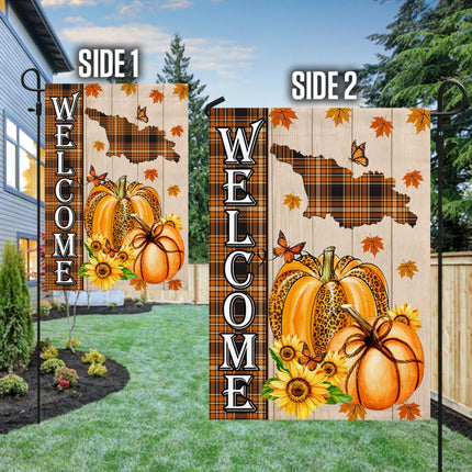Georgia State Fall Flag - Fall Autumn Welcome Gift - Charming Present