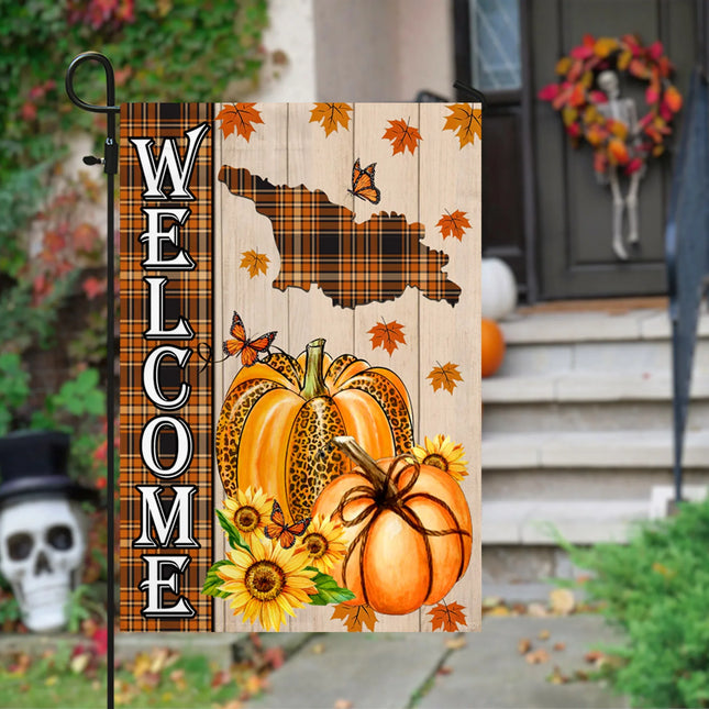 Georgia State Fall Flag - Fall Autumn Welcome Gift - Charming Present