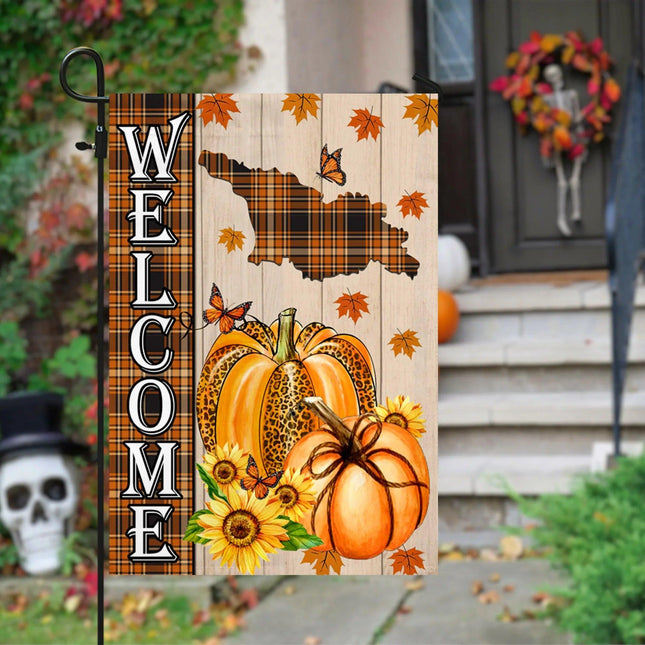 Georgia State Fall Flag - Fall Autumn Welcome Gift - Charming Present