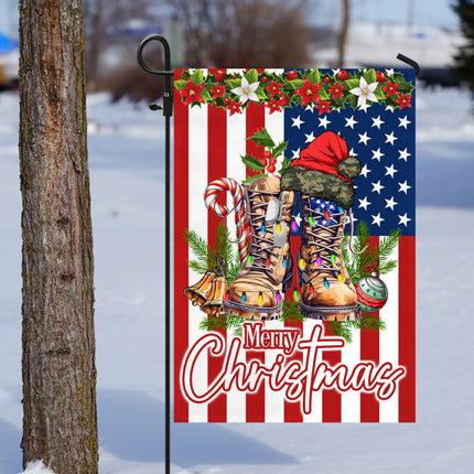 Military Christmas Veteran Boots Flag - Charming Present