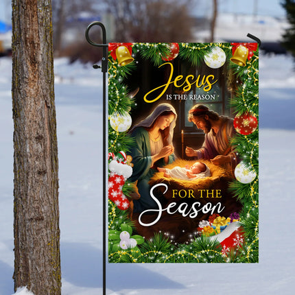 Jesus Is The Reason For The Season Flag - Merry Christmas Decoration - Charming Present