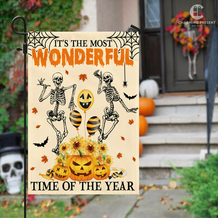 It's The Most Wonderful Time Of The Year Flag - Halloween Welcome Gift Version 3 - Charming Present