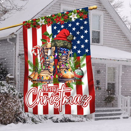 Military Christmas Veteran Boots Flag - Charming Present