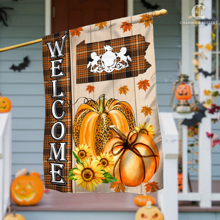 Pennsylvania State Fall Flag - Fall Autumn Welcome Gift - Charming Present