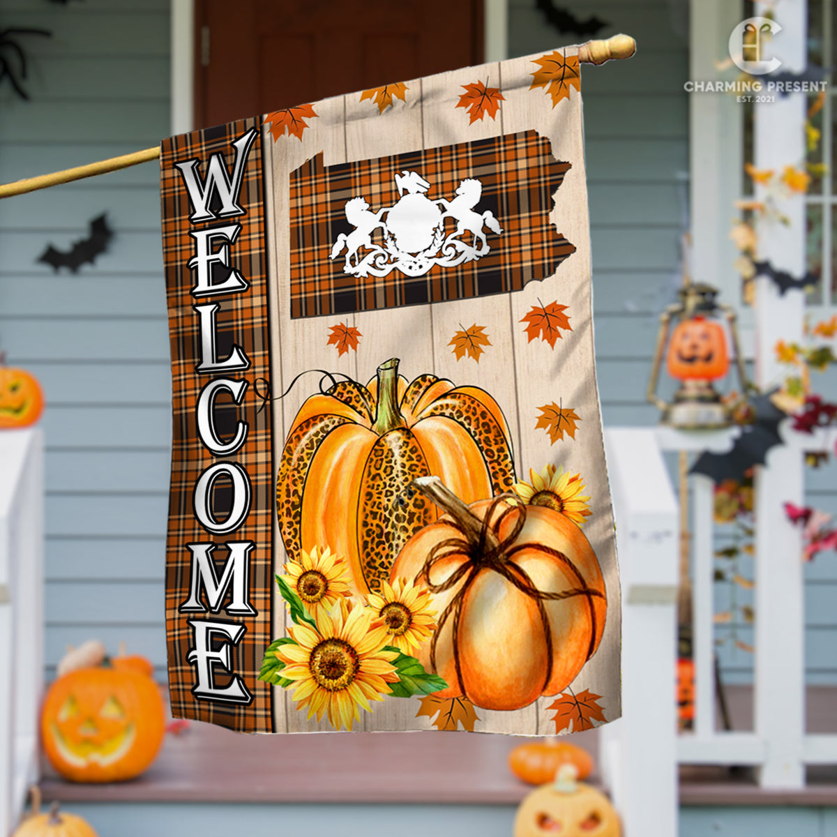 Pennsylvania State Fall Flag - Fall Autumn Welcome Gift