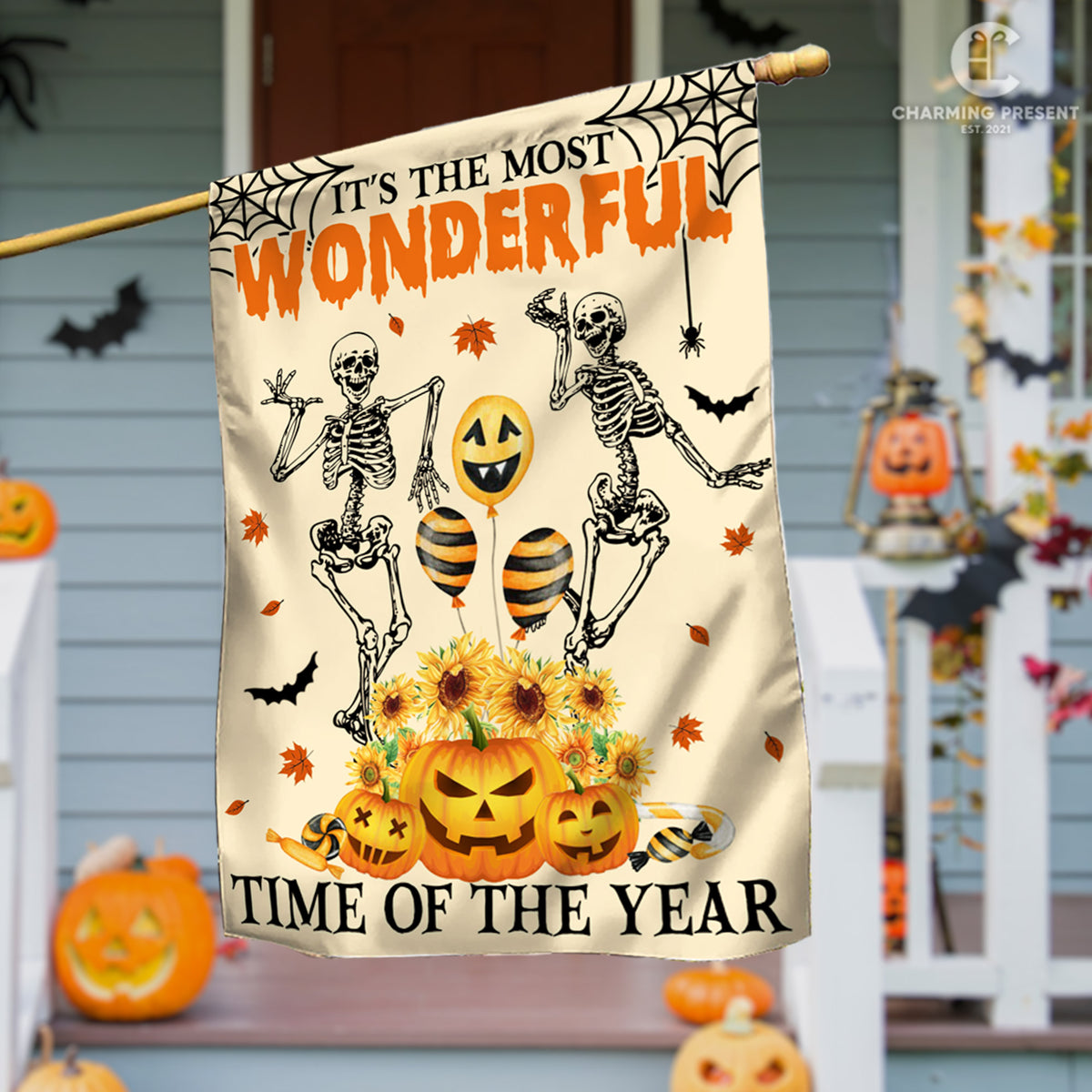 It&#39;s The Most Wonderful Time Of The Year Flag - Halloween Welcome Gift Version 3