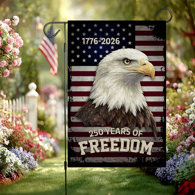 250 Years of Freedom Vintage Eagle Garden Flag Patriotic