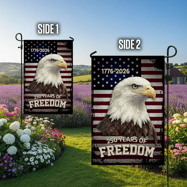 250 Years of Freedom Vintage Eagle Garden Flag Patriotic