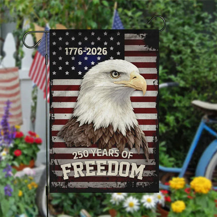 250 Years of Freedom Vintage Eagle Garden Flag Patriotic