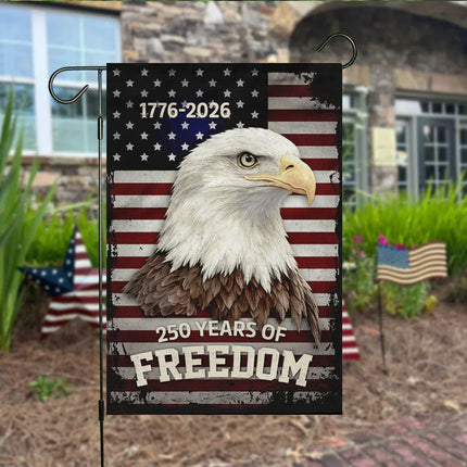 250 Years of Freedom Vintage Eagle Garden Flag Patriotic