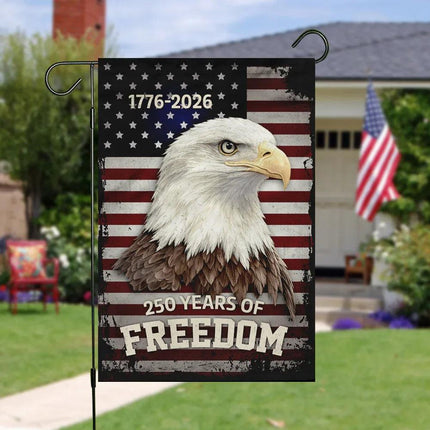 250 Years of Freedom Vintage Eagle Garden Flag Patriotic