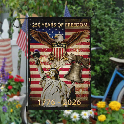 250 Years of Freedom Liberty Bell Garden Flag Patriotic