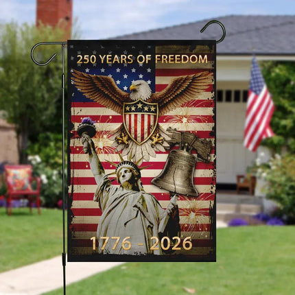 250 Years of Freedom Liberty Bell Garden Flag Patriotic