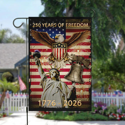 250 Years of Freedom Liberty Bell Garden Flag Patriotic