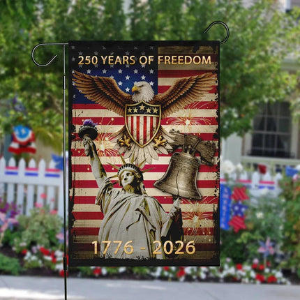 250 Years of Freedom Liberty Bell Garden Flag Patriotic