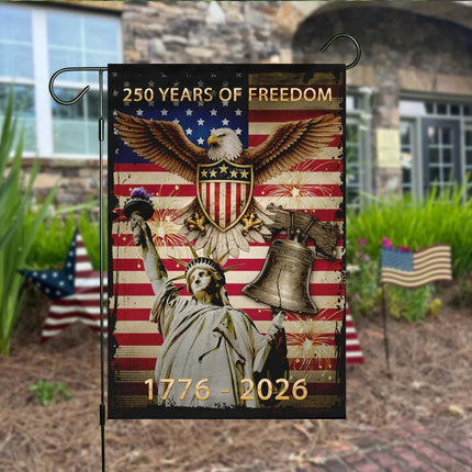 250 Years of Freedom Liberty Bell Garden Flag Patriotic
