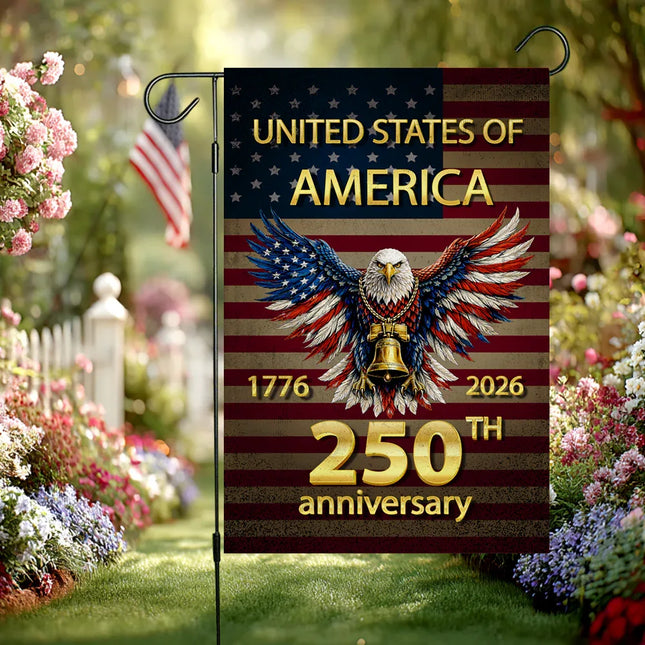 United States of America 250th Anniversary Eagle Garden Flag