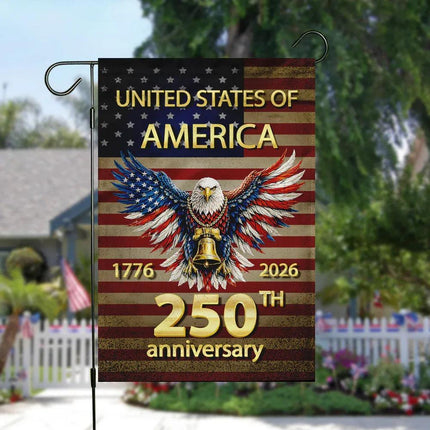 United States of America 250th Anniversary Eagle Garden Flag