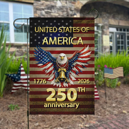 United States of America 250th Anniversary Eagle Garden Flag