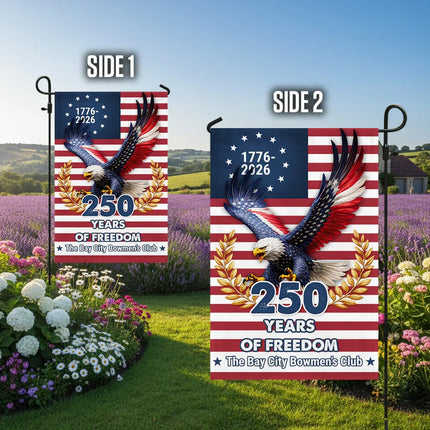 Personalized 250 Years of Freedom Eagle Garden Flag