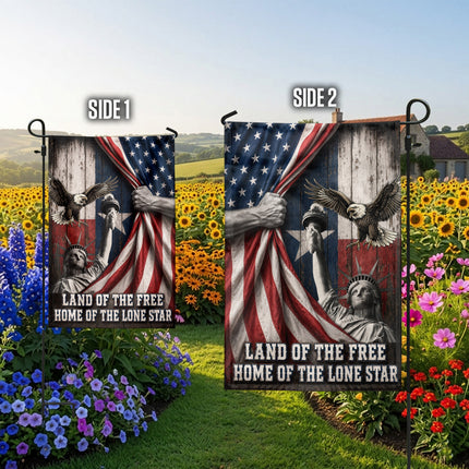 Texas Flag Land of the Free Liberty Eagle Lone Star Flag