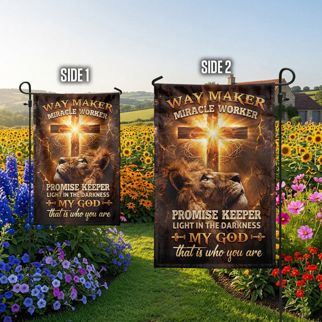 SP-01 Way Maker Miracle Worker Promise Keeper Christian Garden Flag Thanksgiving 4th of July