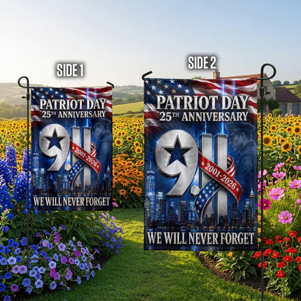 Patriot Day 25th Anniversary 2001 2026 Police Star Twin Towers Flag