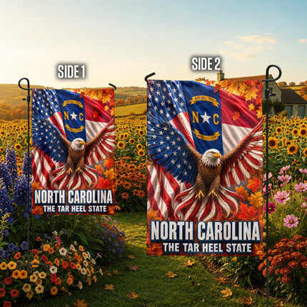 North Carolina Fall Patriotic Eagle Tar Heel State Flag