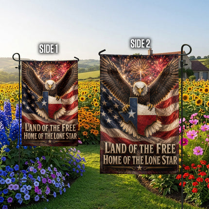 Texas Flag Land of the Free Lone Star Eagle Patriotic Flag