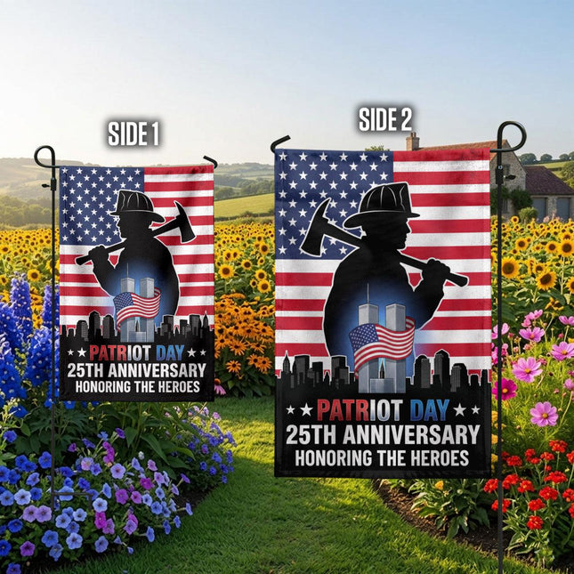 Patriot Day 25th Anniversary Firefighter Heroes Memorial Flag